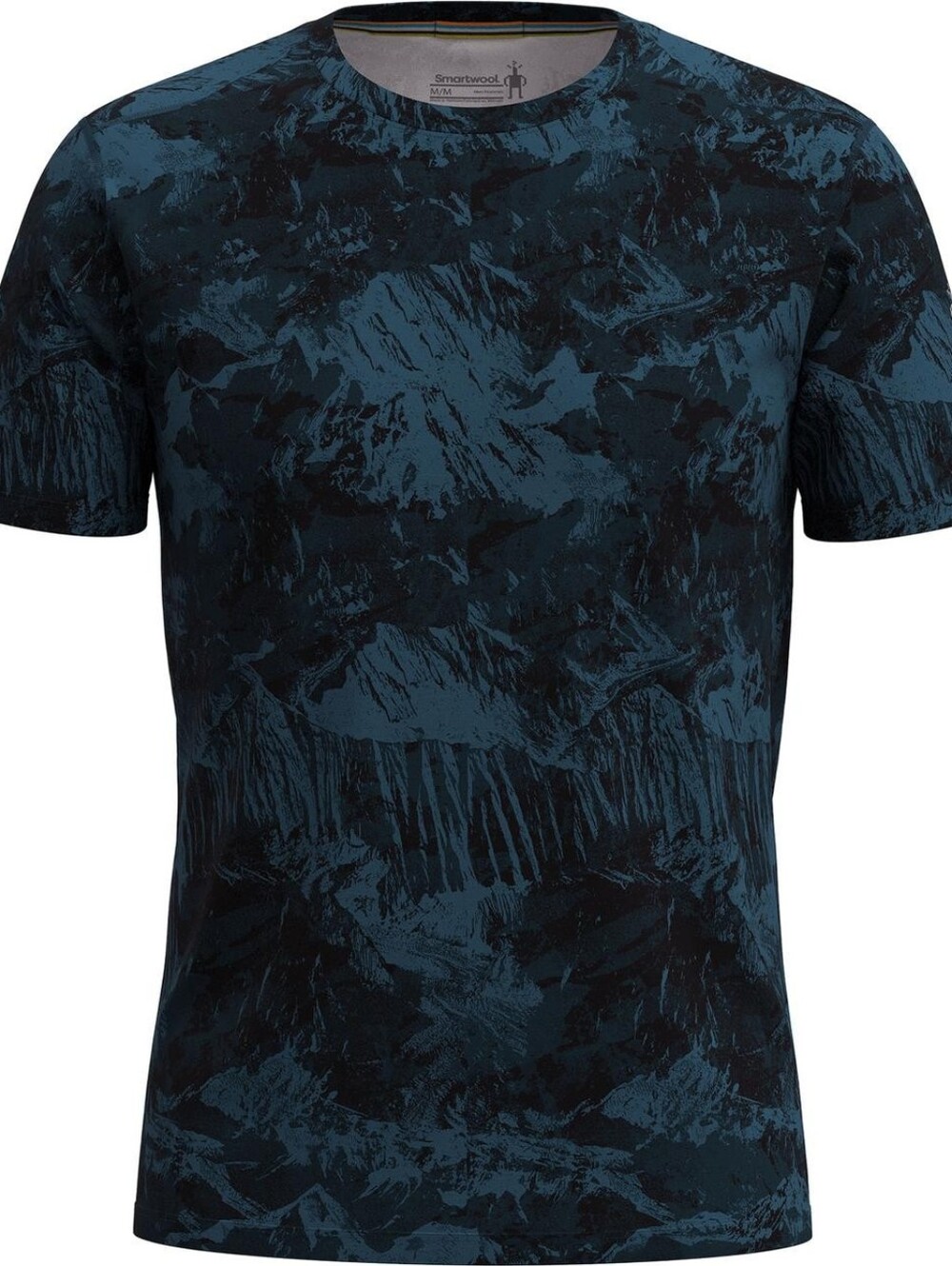 Smartwool Men's Teal and Black Mountain-Print Short Sleeve Tee